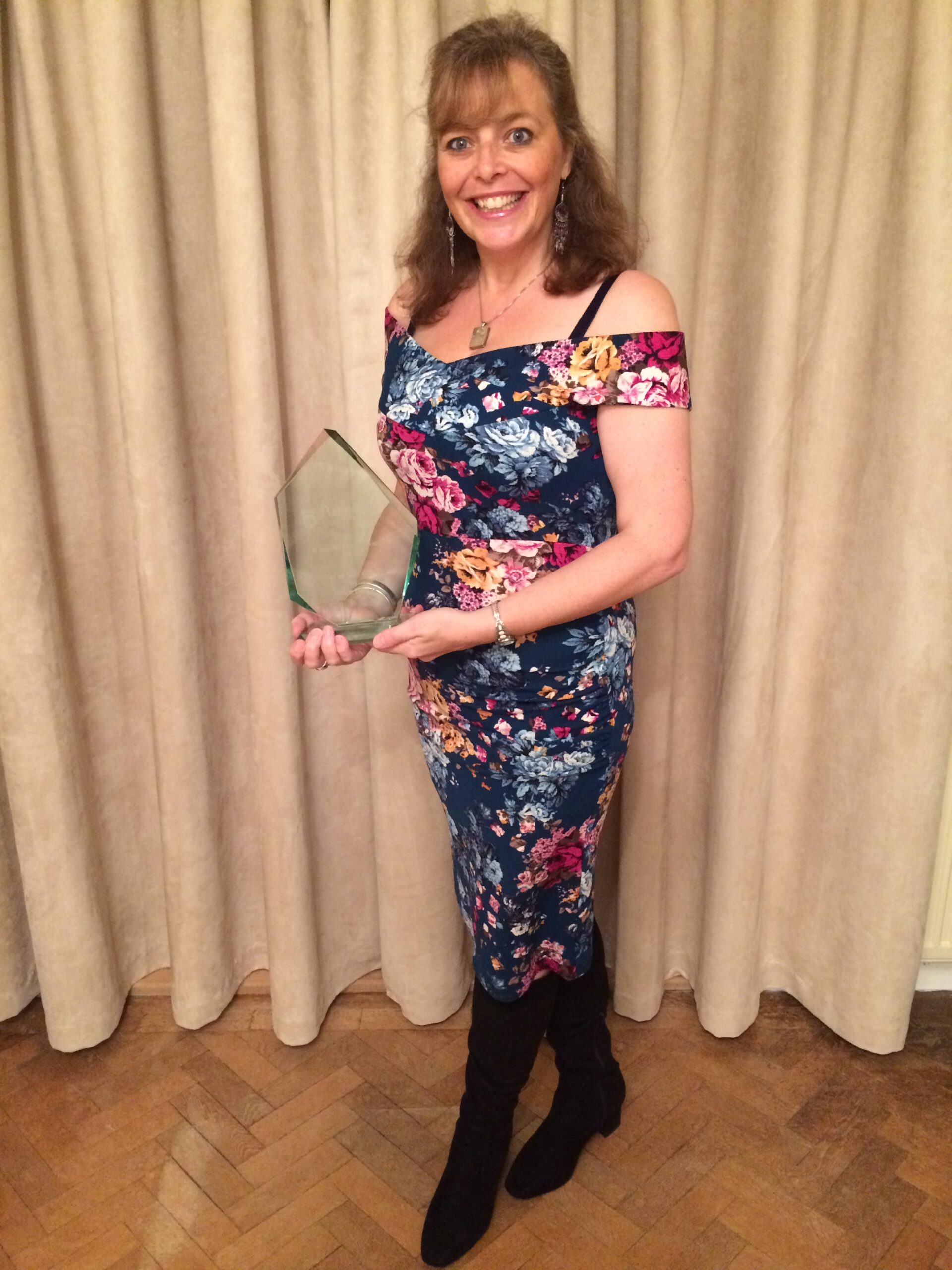 Here I am looking very excited with my award!